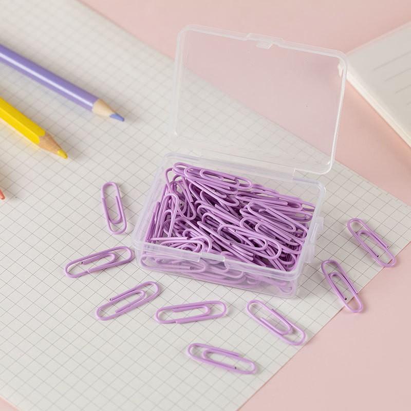 50 stuks/doos 28 mm Macaron Kleurige Paperclips, Creatieve Boekhouding Decoratie Materialen, Bladwijzers, Paperclips