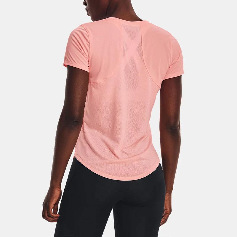 Under Armour Dámské tričko s krátkým rukávem a kulatým výstřihem Speed Stride 2.0 jednobarevné Topy Červená Pískově růžová 1369760-981