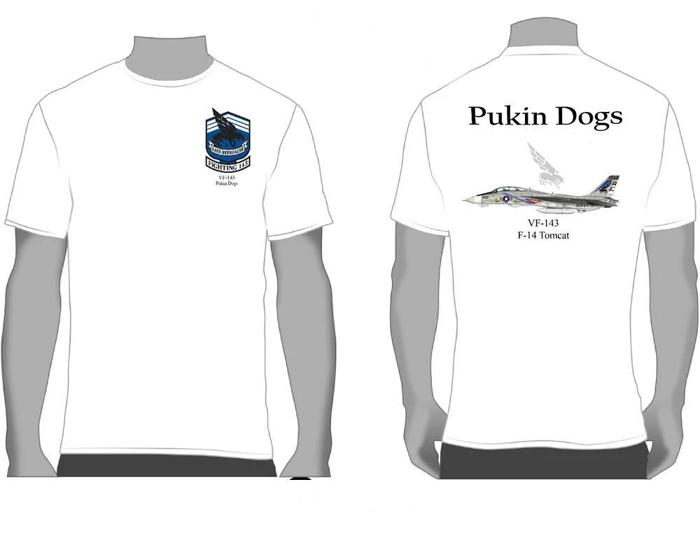 

VF143 Pukin Dogs F14 Tomcat Fighter Squadron TShirt 100 Cotton ONeck Summer Short Sleeve Casual Mens Tshirt Size S3XL S