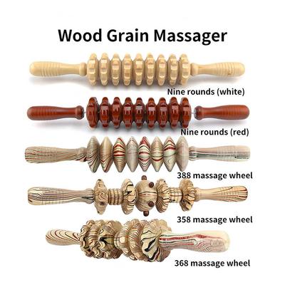 Rouleau de Massage en Bois de Hêtre Poli à la Main pour Personnes d'Âge Moyen et Âgées - Anti-Gonflement, Grattage & Masseur Méridien.