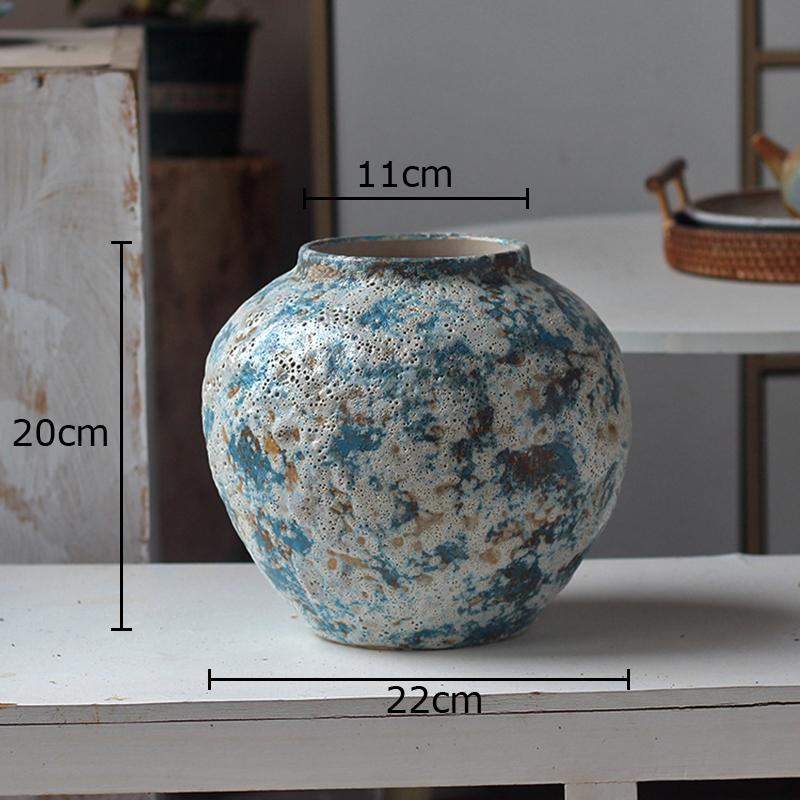 

Retro Coarse Ceramic Vase Uneven Surface Plant Pots Table Decoration Flower Arrangement Floral Vases Room Aesthetic Decor
