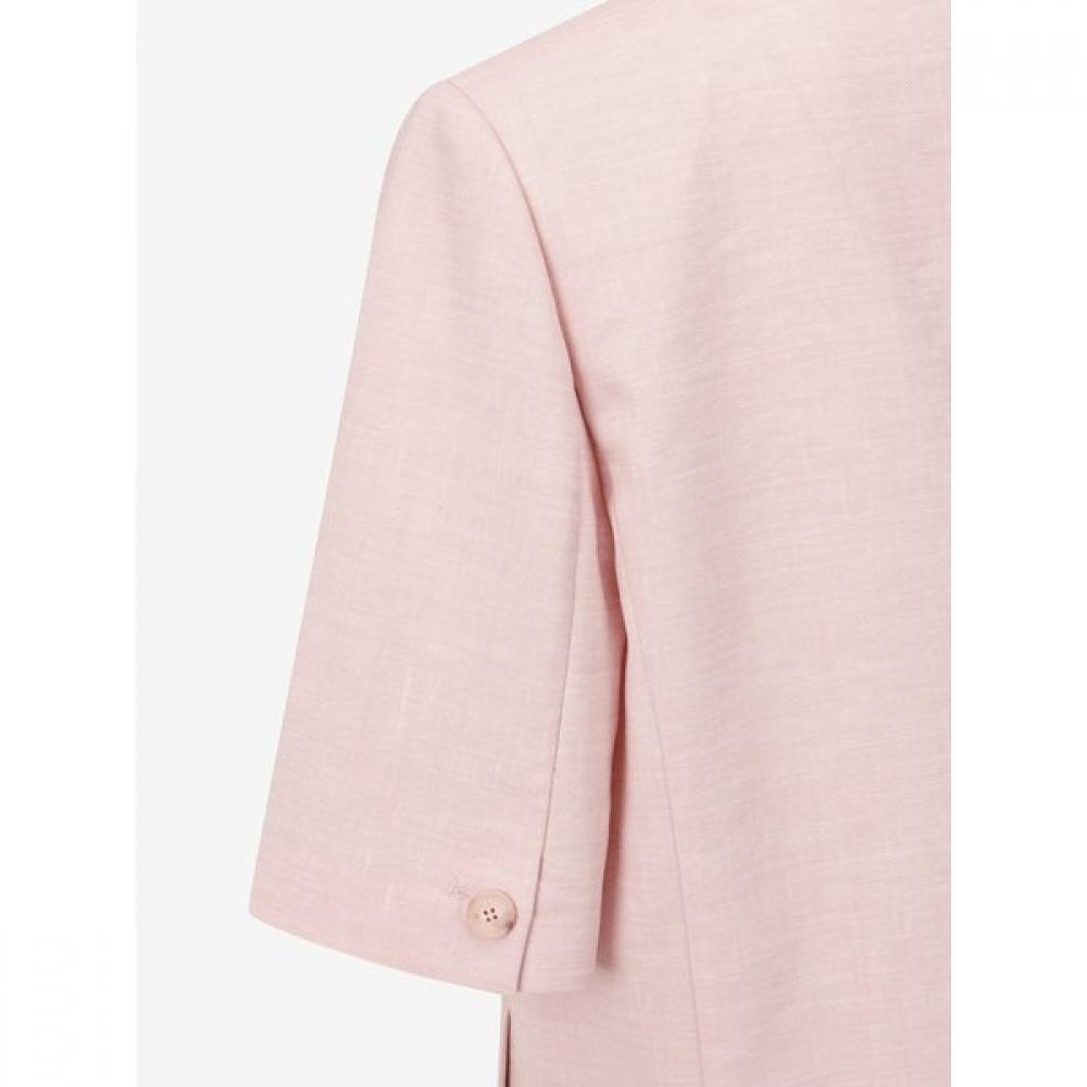 Cc Collect Linen Blend Half Sleeve Single Jacket C252msf135