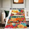 Boho Hippie Bus Bloemendeken, 1960s Psychedelische Festival Kunst Plaid Kleurrijk Gezellig Zacht Warm Deken voor Bank Bed Sofa