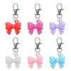 Silicone Lip Balm Holder Bowknot with Keyring Lipgloss Sleeve Portable Colorful Keychain Lip Gloss Cap for Summer Fridays