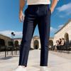 Men's Casual Loose Fit Dress Pants Elastic Waistband Drawstring Trousers Straight Leg Comfortable Workwear Bottoms