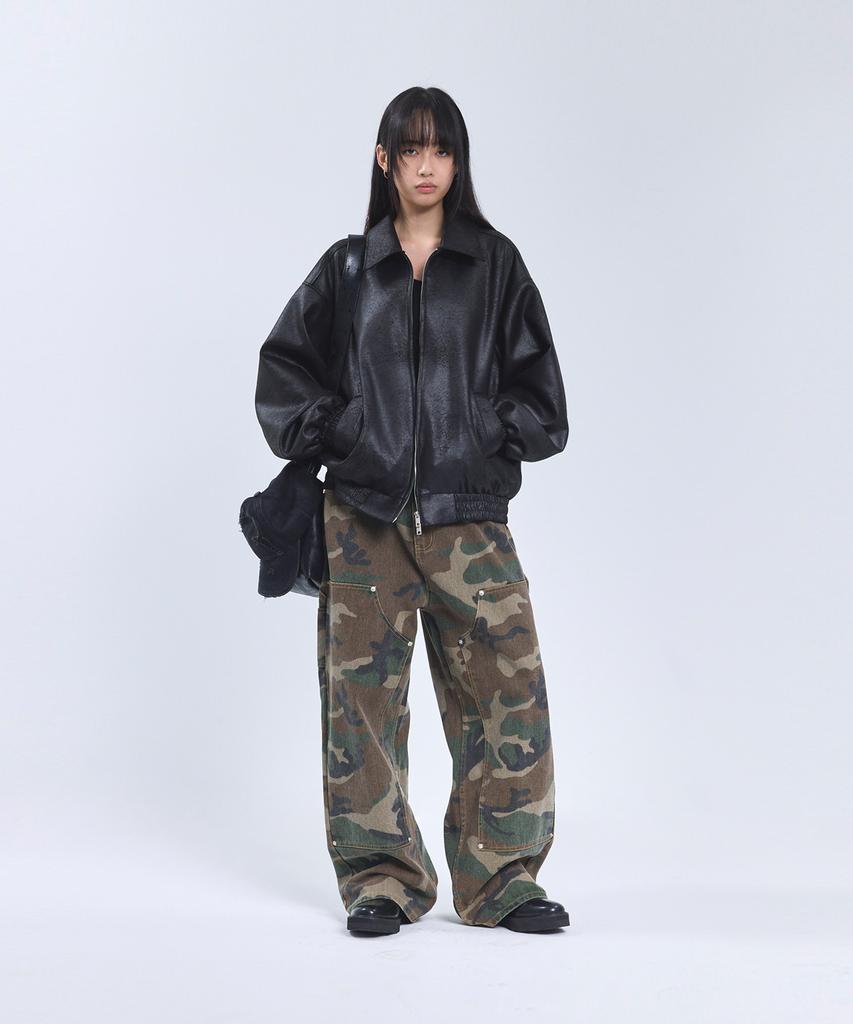 Standarderror 87-Stan009 [Renewal] Standard Blouson Suede Jacket Cracked Black (C Type)
