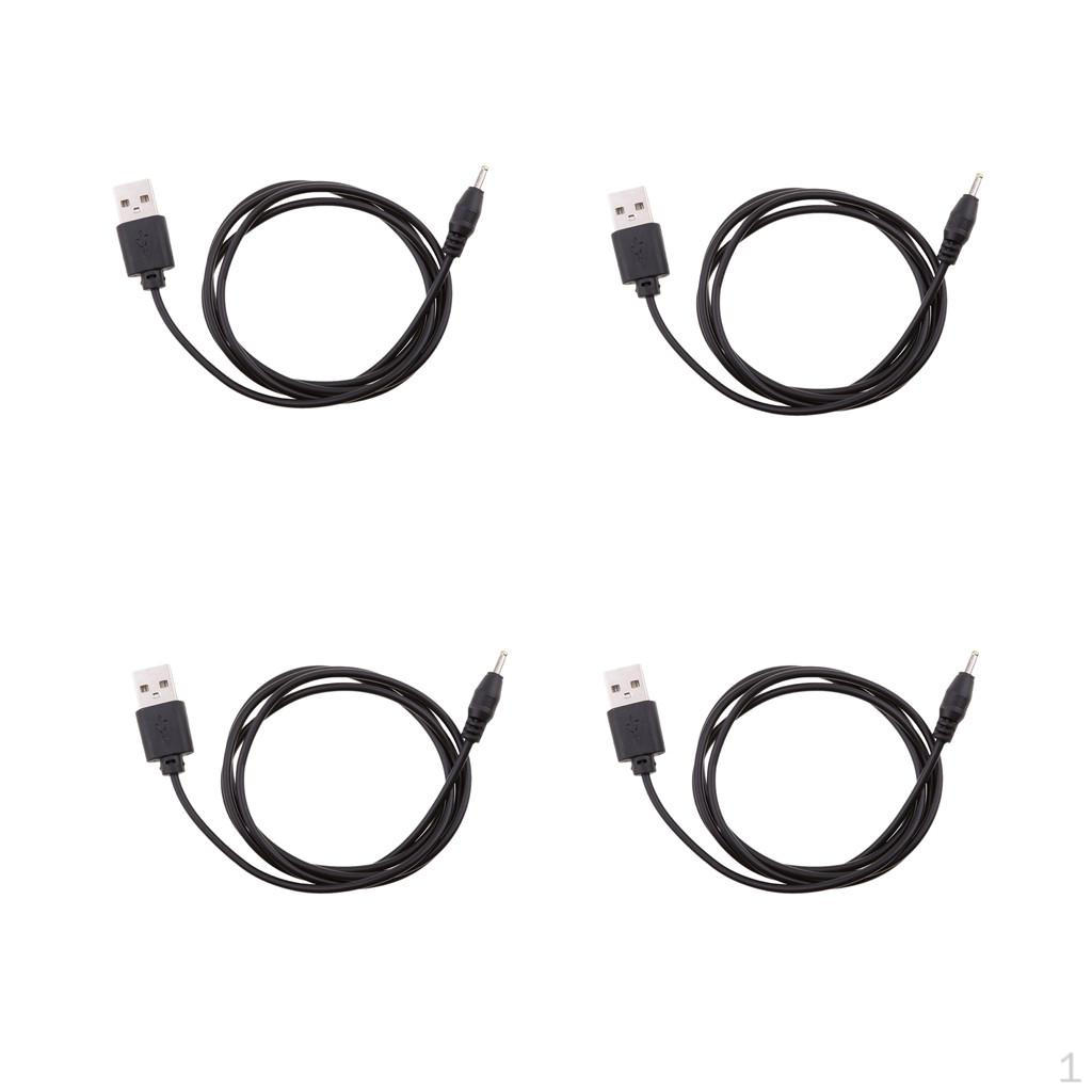 

4 шт. Кабель-адаптер USB Type A (папа) на 0,5 мм x 0,7 мм для питания, 1 м / 3,3 фута, черный