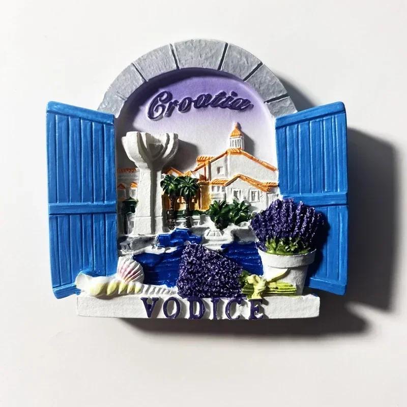 Μαγνήτης ψυγείου Croacia Τουριστικό σουβενίρ Kroatie Mediterranean Split Trogir Hvar Trogir Μαγνητικά αυτοκόλλητα ψυγείου Χάρτης της Κροατίας