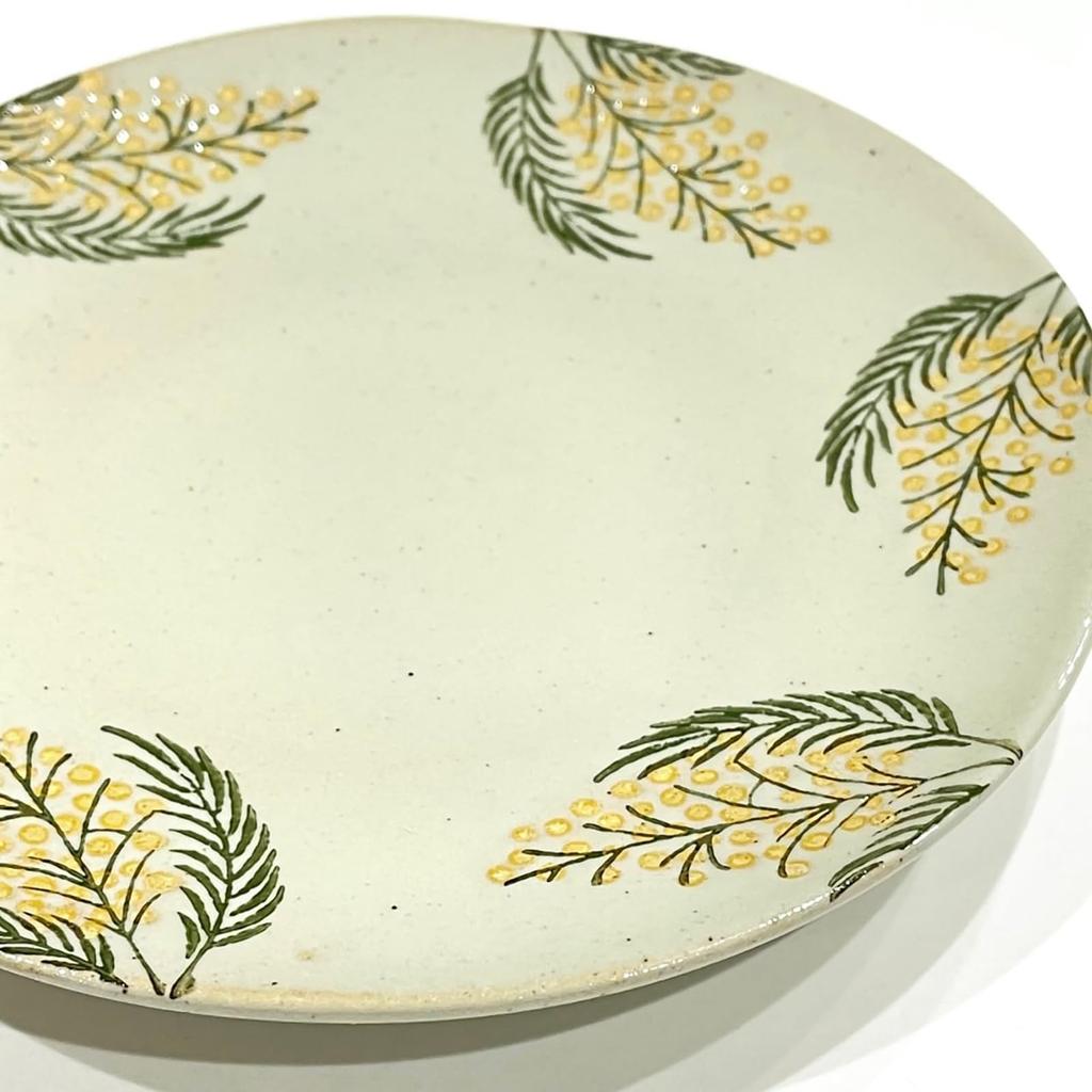 24to3 Nishitomi Ceramics Hasami Ware Side 17cm Mimosa Made In Japan by Isayama 479868 Dish, Plate, Approx. (5.5 Inches), Design, Seito,