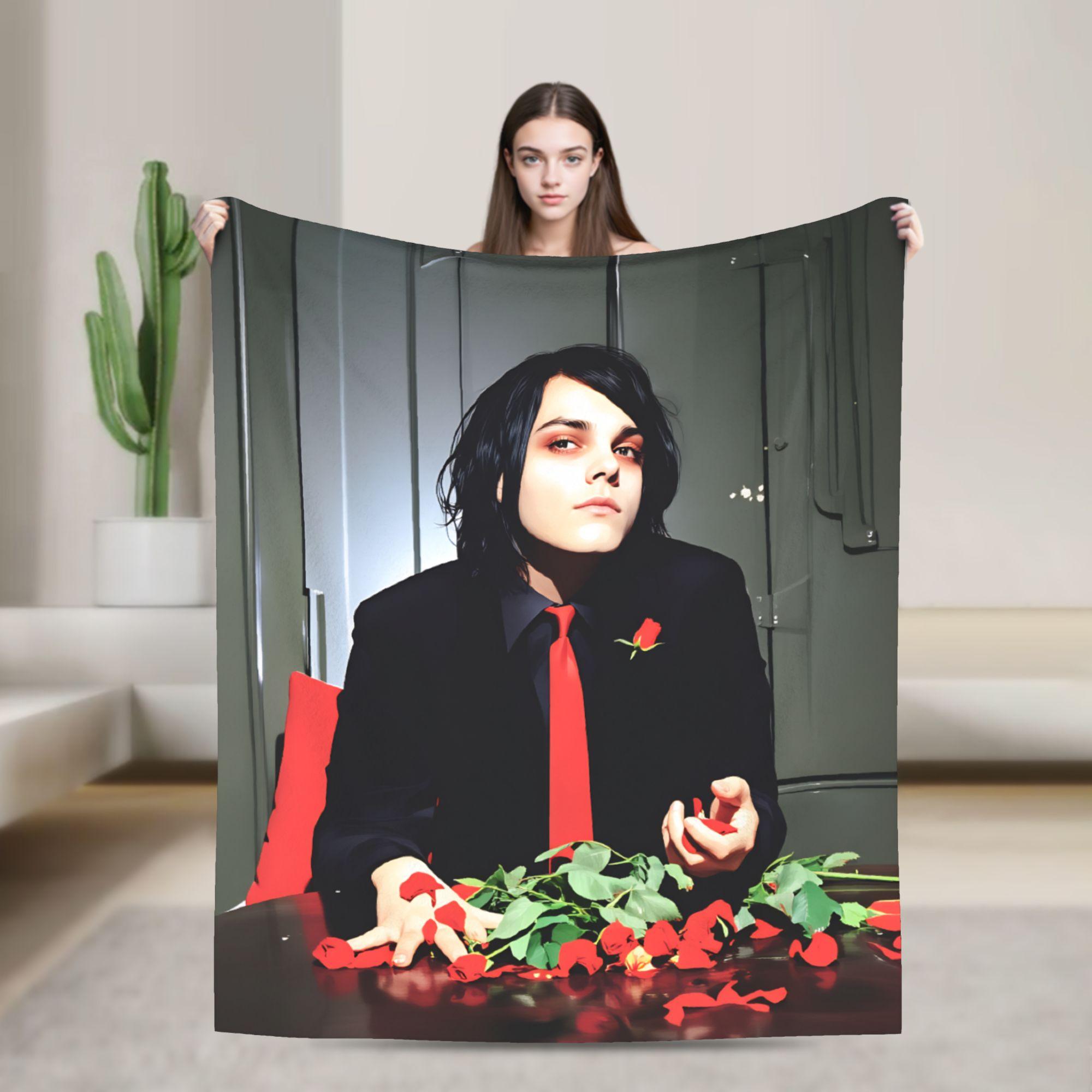 G-Gerard Way MCR  Blanket  Travel Flannel Throw Blanket For Couch Chair Sofa Bed Soft Custom Quality Bedspread Gift 30x40in