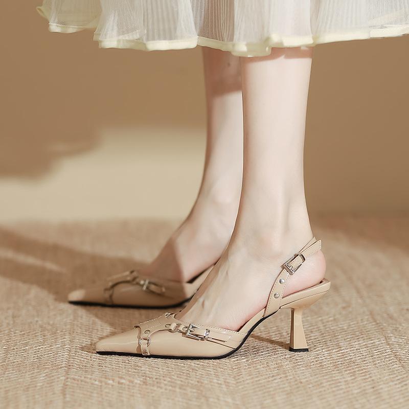 Grape mother classic Huizhou women's shoes 2025 spring and summer high heels women's fine heels high-end bag head sandals women's fashion