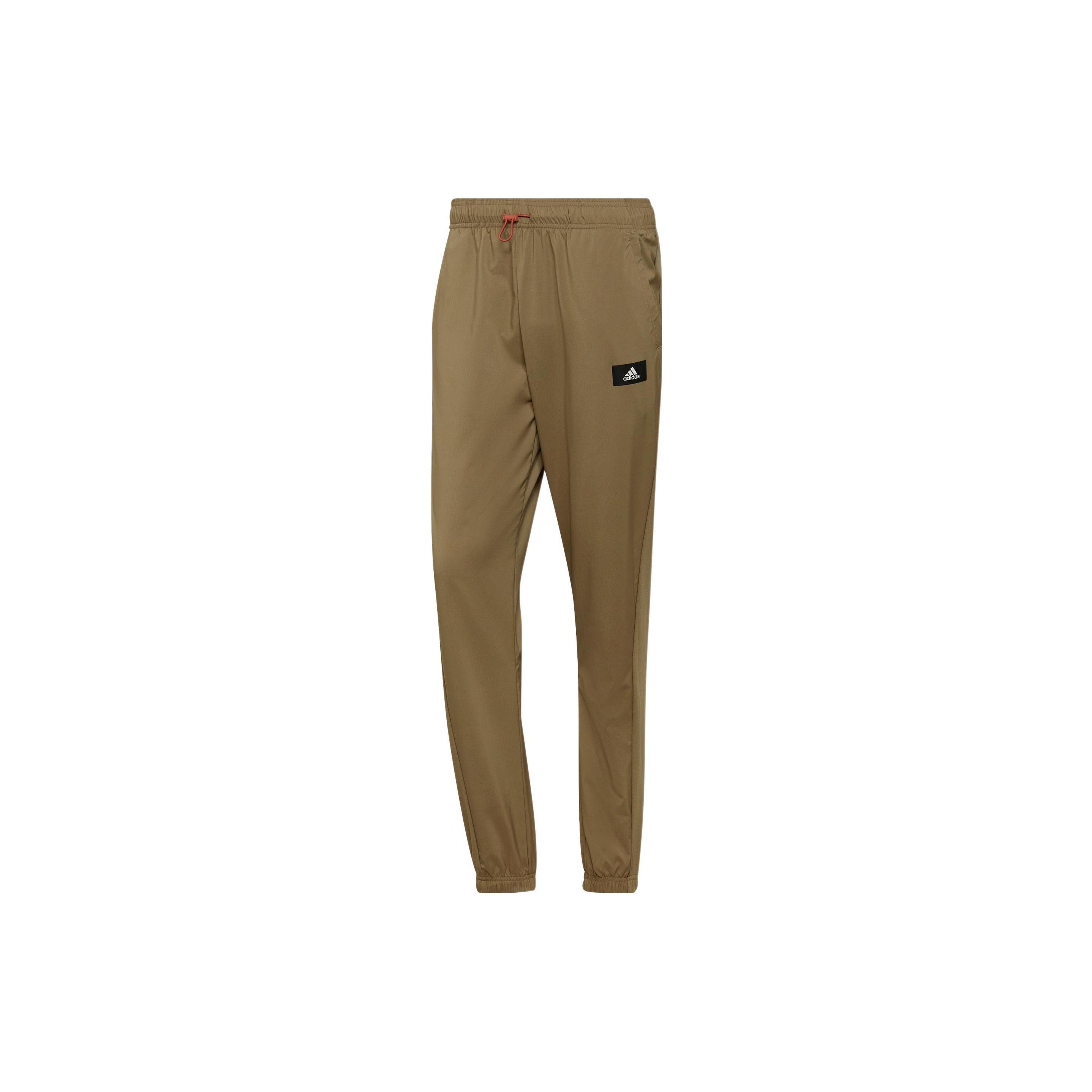 Men s adidas Solid Color Logo Label Side Pocket Bundle Feet Sports Pants/Trousers/Joggers Green H61146 M
