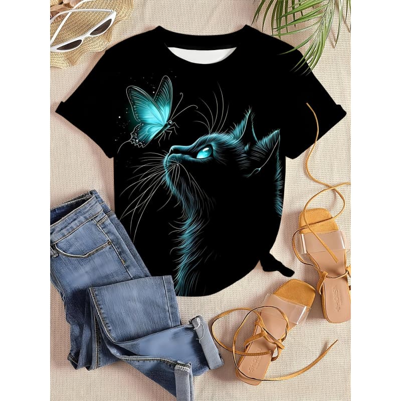 3D Printed Women's Short-sleeve T-shirt, Plus-size Women's Clothing, Fashionable and Versatile, Casual, Everyday Wear