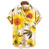 Camicie Hawaiane da Uomo Stampa 3D Grafica Girasole Moda Bottoni Manica Corta Collo a Revers Streetwear Camicie Hawaiane per Uomo Estate