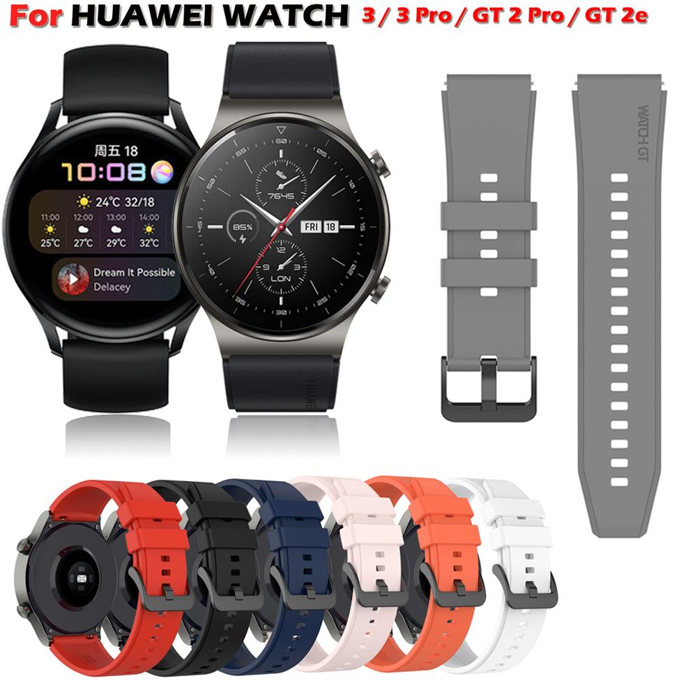 

Для Huawei Watch GT 2 Pro ремешок силиконовый ремешок для Huawei Watch GT 2 46 мм GT 2e ремешок для Huawei Watch 3 3 Pro ремешок для часов браслет Huawei Watch 3 белый