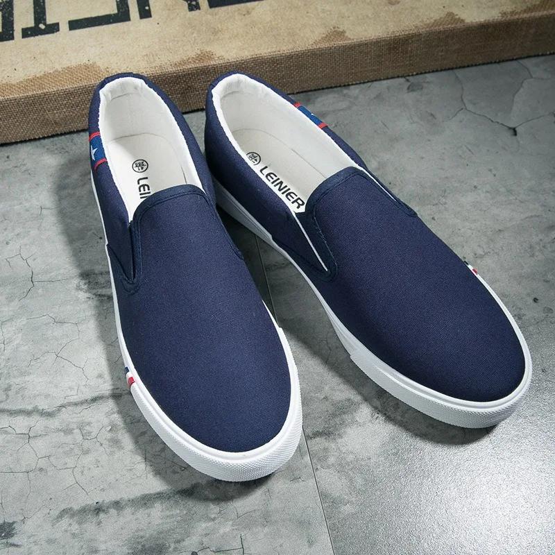 Men Shoes Casual Canvas Four Seasons Slip-on Unisex Man Fashion Walk Sneakers Flats Breathable Light Black Lovers Shoes Footwear