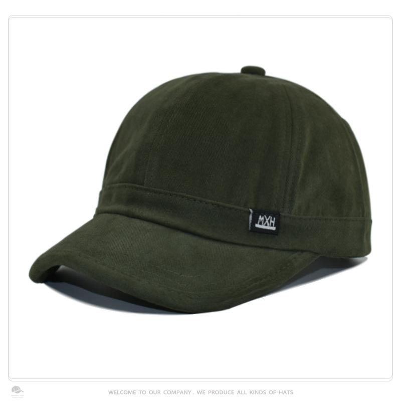 Casquette de Baseball Réglable Simple Couleur Unie Visière Courte Chapeau Papa Protection Solaire Extérieure Visière Sportive Gorras