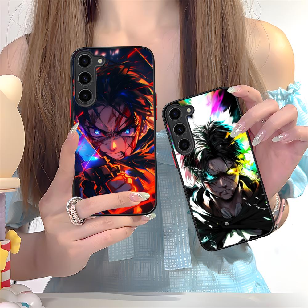 AOT Eren Yeager Silicone Mobile Phone Case for Samsung Galaxy S26 S25 S24 S23 S22 S21 Plus FE Ultra Colorful Cover