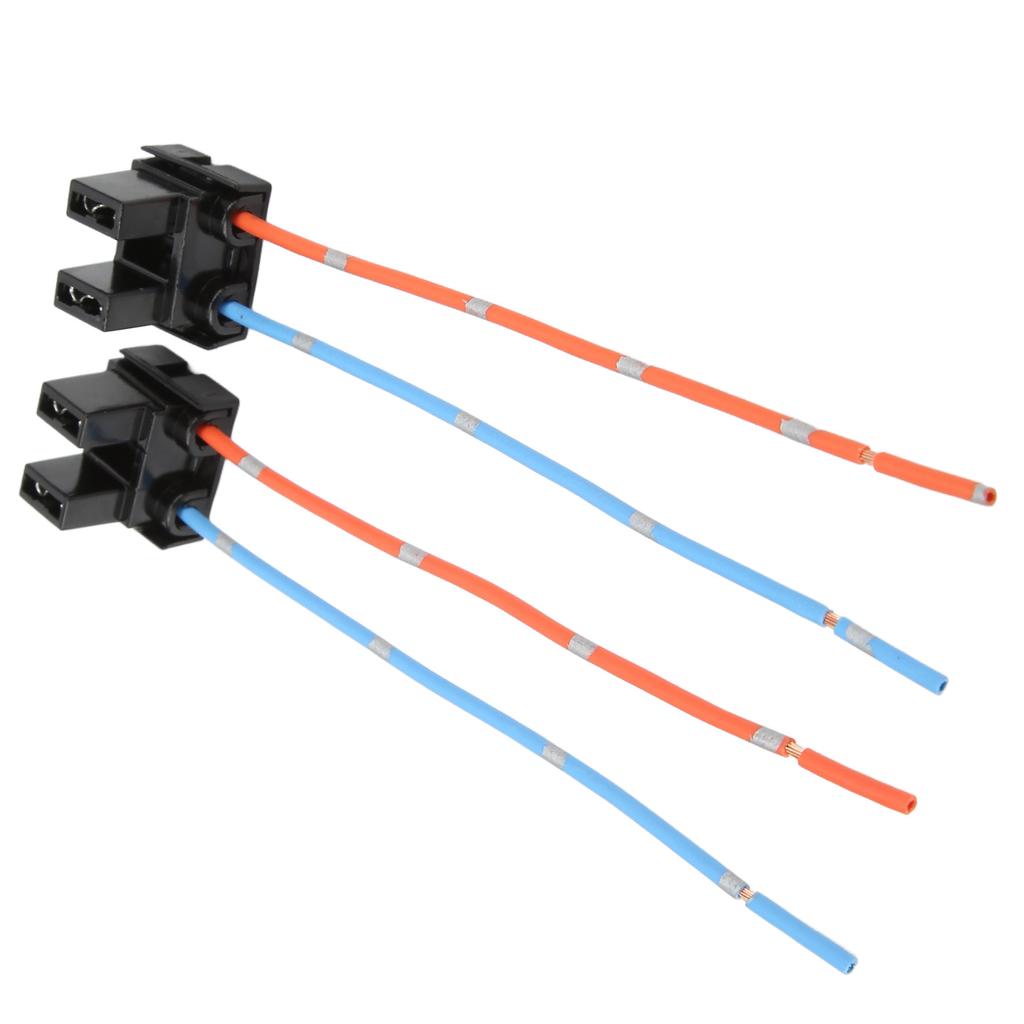 Pair H7 Headlight Bulb Repair Socket Connector Wiring Harness Red Copper Heat Resistance