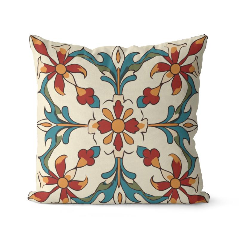 Home Decor Colorful Floral Pattern Throw Pillow Covers Pattern Cushion Cover Suitable For Sofa Bedroom Car Pillow Cover