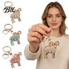 Key Chain Accessory Golden Plated Rhinestone Goat Keychain, Animal Shaped Keychain Metal Keyring Pendant, Handbags Backpack Decorative Accessories