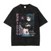 Hunter X Hunter Shizuku Murasaki Spider Number 8 Print T-shirt Washed Oversized Cotton Casual Streetwear Tee For Anime Fans