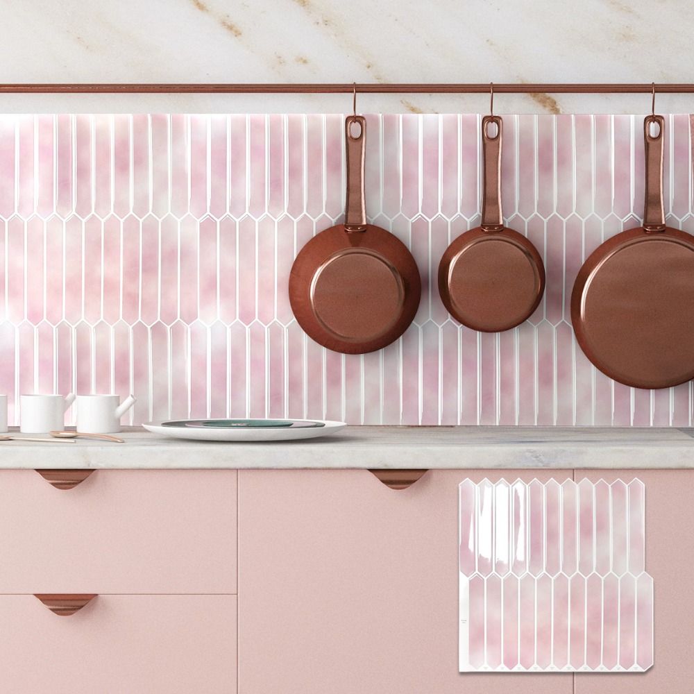 Waterproof Wallpaper 11.8"x11.8" Peel and Stick Backsplash Durable Stick Tile  for Kitchen Bathroom