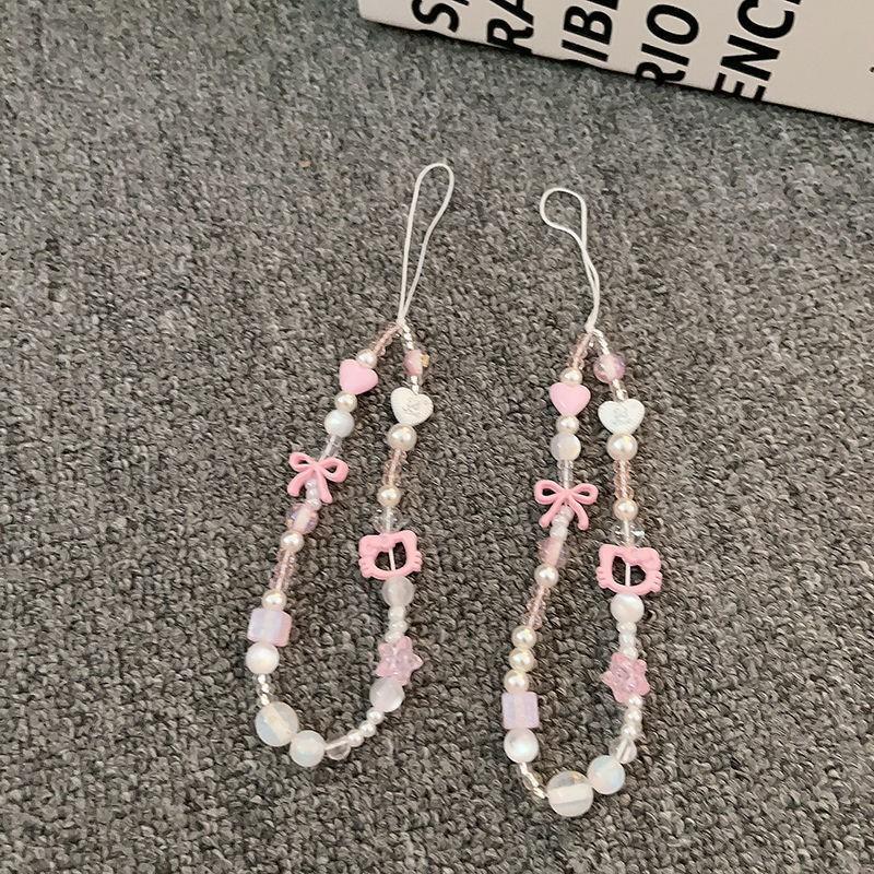 

Ins Versatile KT Cat Star Bead Phone Chain DIY Handmade CCD Camera Anti Release Rope Female D