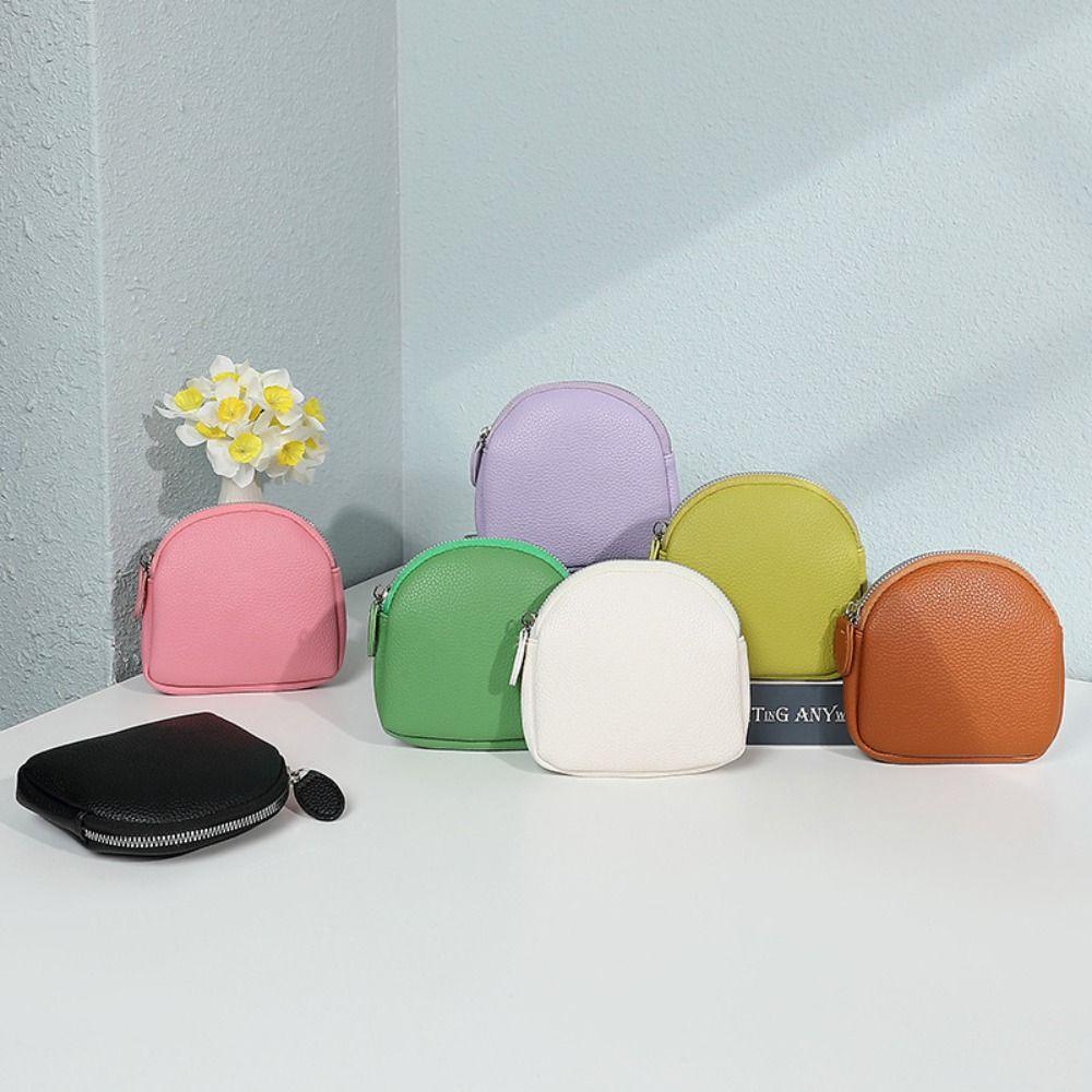 New PU Leather Women Short Wallet Solid Color Large Capacity Coin Purse Zipper Design Card Bag Holder Women Men