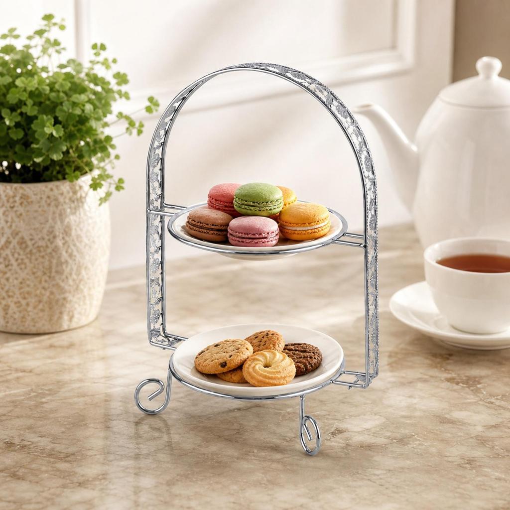 Metal Pastry Display Stand with Circular Tiers Decorative Cake