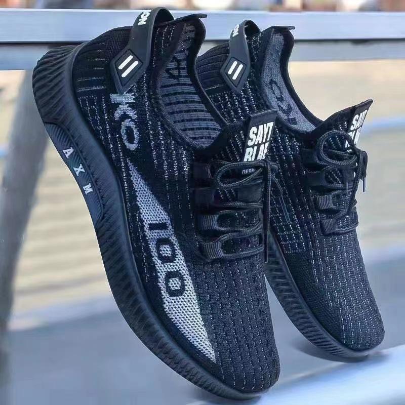 New Style of Flying Men's Shoes Soft Sole Breathable Running Shoes for Men's Outdoor Casual Sports Shoes for Fashion Foreign Trade Men's Casual Shoes