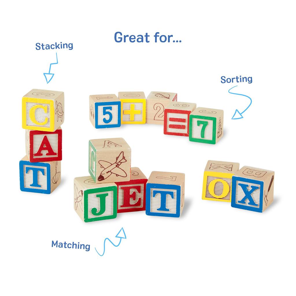 Melissa & Doug ABC 123 Wooden Blocks 1900