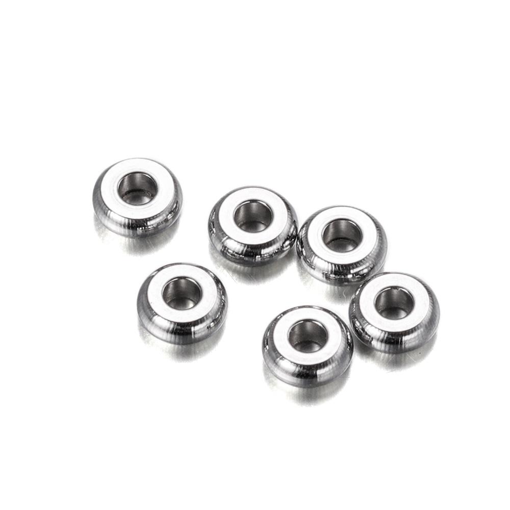 20/50Pcs 3-10mm Gold Color Stainless Steel Round Flat Crimp End Bead End Stopper Spacer Beads for DIY Jewelry Making Accessories