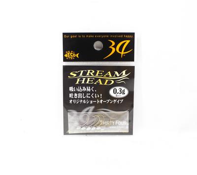 Thirty Four Jig Head Stream Head 0.3 Grams 5 Per Pack (2081)