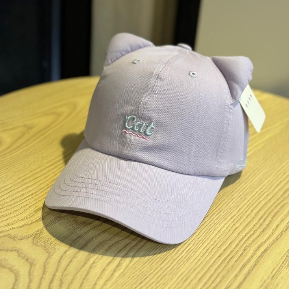 

3D Cat Ear Cat Ear Baseball Cap Embroidery Letter Wide-brimmed Korean Style Baseball Cap Breathable фиолетовый
