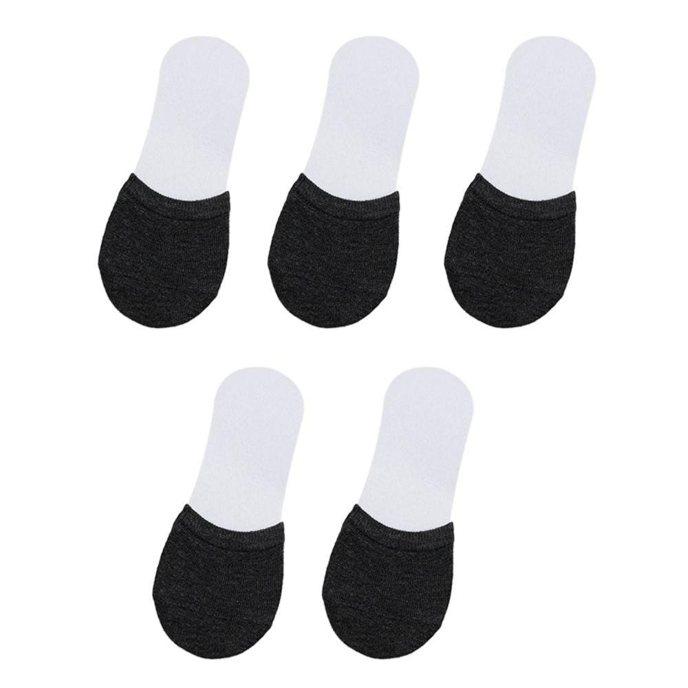 5 Pairs Non-slip Forefoot Socks Candy Colors Half Socks NEW Half Foot Toe Cover Female