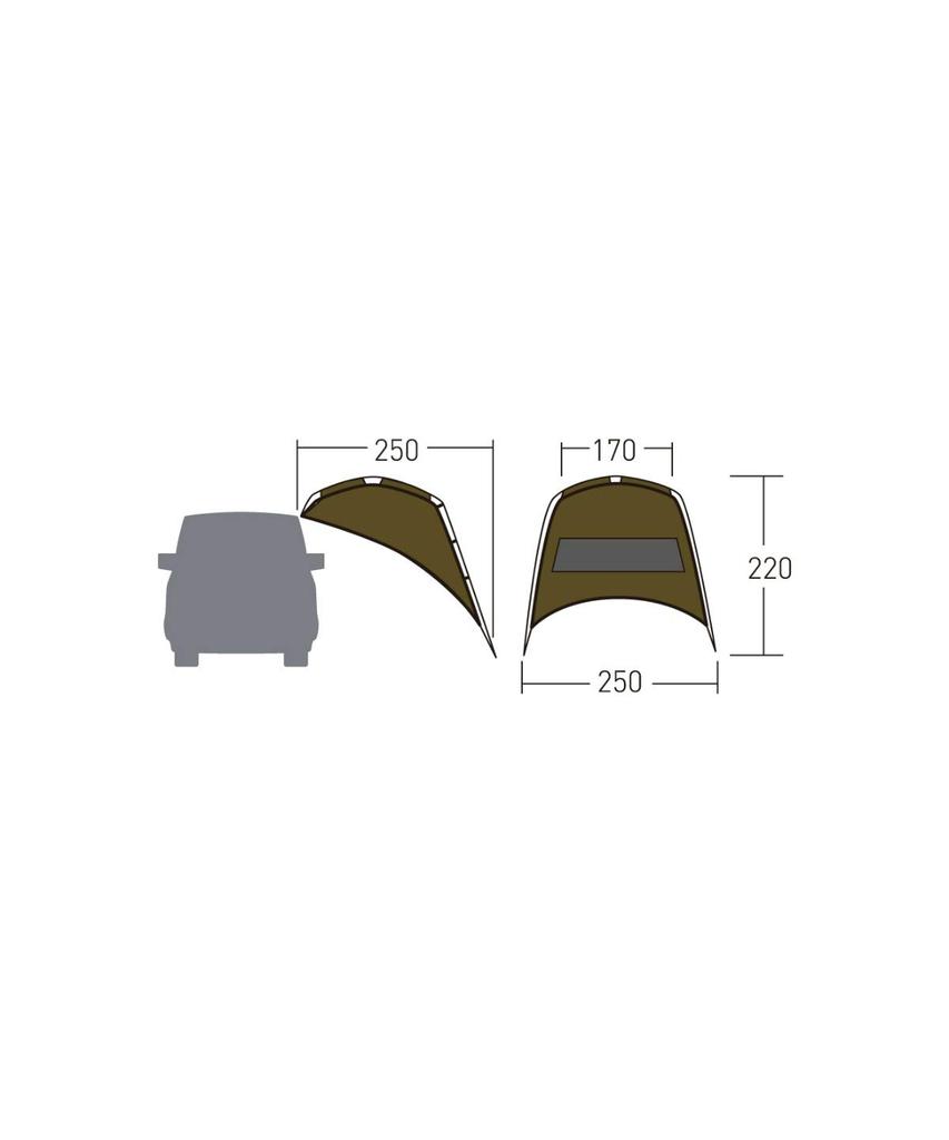 Ogawa Outdoor Camping Tarp Car Side Tarp AL-2 Dark Brown 2334