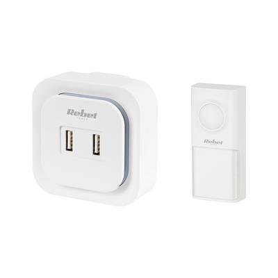 Wireless Doorbell 2Xusb 150M Ip55 Waterproof Rebel