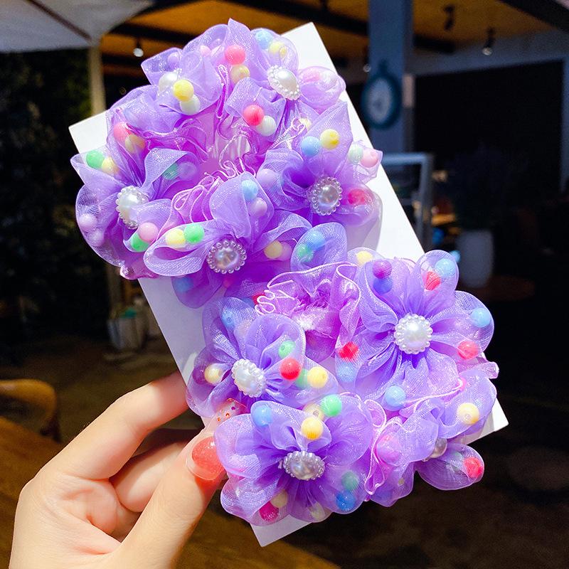 

2 шт./набор Большие пушистые шифоновые заколки-цветы для волос для детей Аксессуары для волос Тканевые цветы Заколка для детских повязок на голову