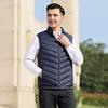 Men Cotton Vest Stand Collar Sleeveless Zipper Closure Thermal Jacket with Pockets Solid Color Winter Waistcoat