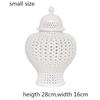 European White Hollow Ceramic Vase with Plum Blossom Carving Decorative Jar Tabletop Dried Flower Vase Indoor Craft Decoration