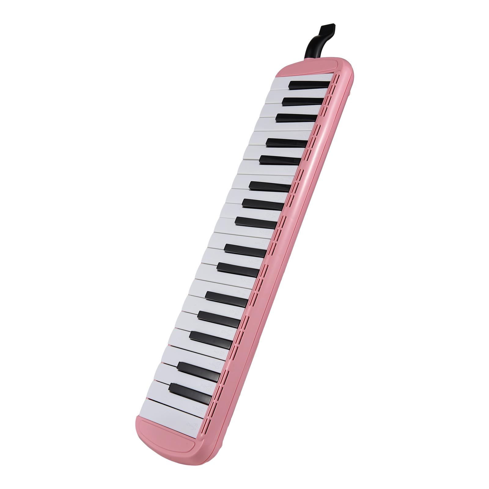 37 Keys Melodica Instrument Melodica Air Piano Keyboard with 2 Soft Blow Pipe 2 Blowing Nozzles Melodica Wind Instruments розовый