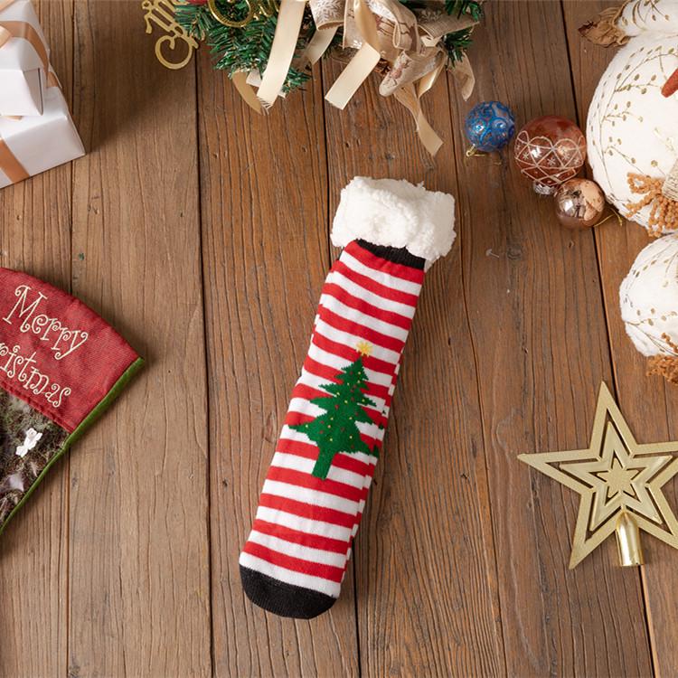 Women's Winter Christmas Stockings: Cozy Mid-Calf Snow Socks with Velvet, Perfect for Home Sleeping