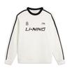 LiNing Comfortable Simple Versatile Round Neck Fleece Loose Casual Warm Sweatshirt Unisex Sweatshirt Off-White AWDVC87-1