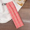 Exercise Sweat Wicking Band American Retro Style Headband, Plaid Print Stretchy Hair Band, Wide Fitness Headband Bundle Design Hot Girl Casual