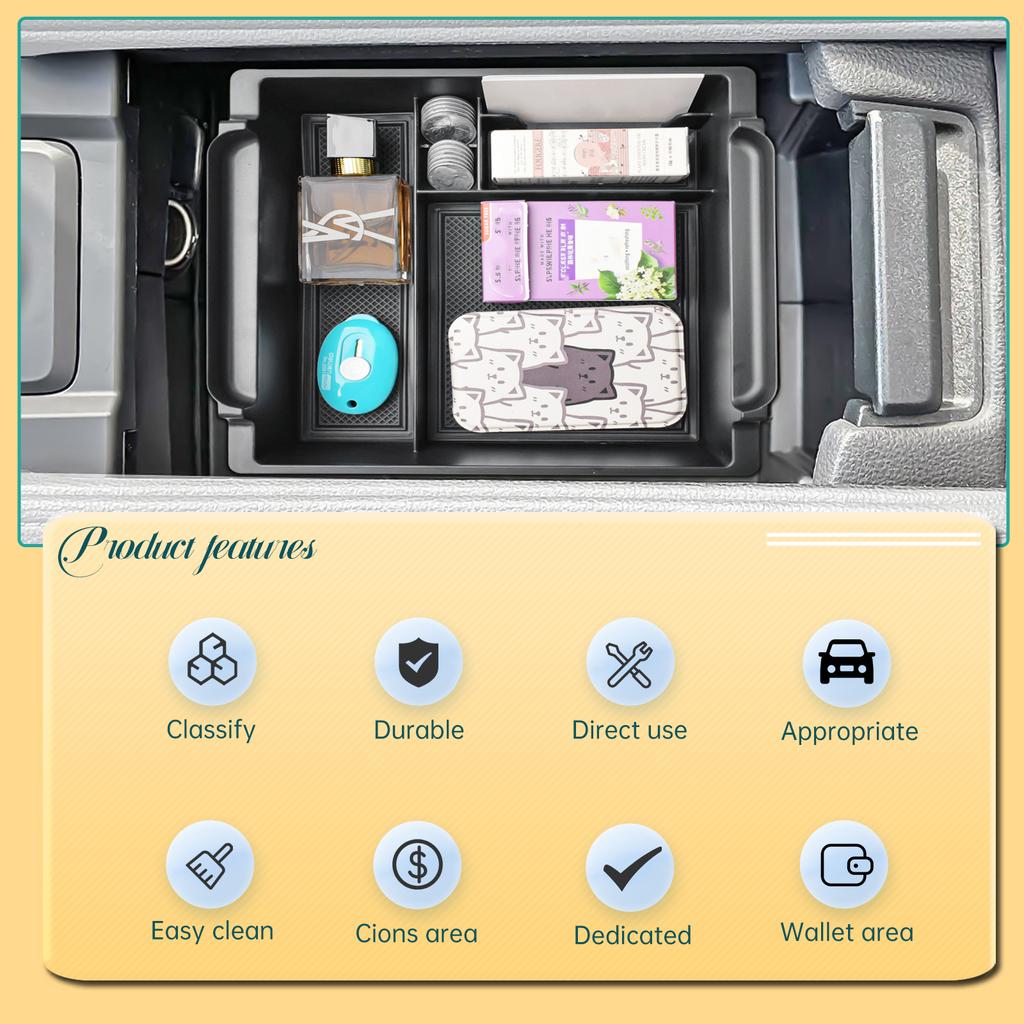 Center Console Organizer For Grand Highlander Toyota 2025 Dashboard Tray Armrest Storage Box ABS Accessories Center Console Box