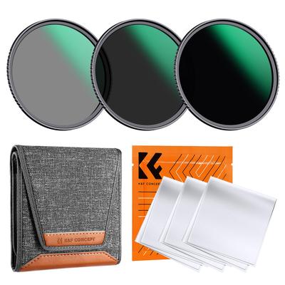 Concept 58 mm ND-Filtersatz, Dämpfungseinstellung, Neutraldichtefilter, AGC-optisches Glas, geringe Reflexion, 24-lagige Nanobeschichtung, dünner Rahmen, Wasser
