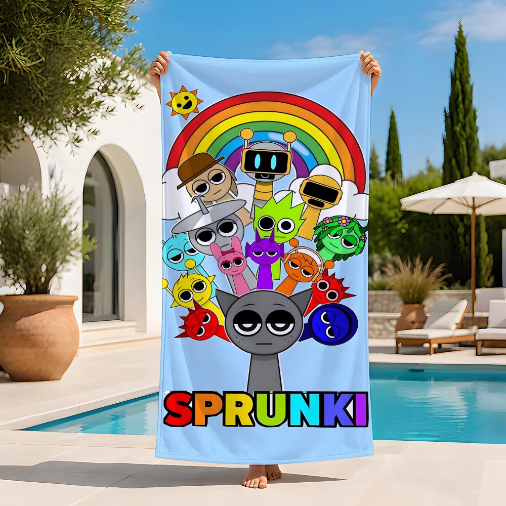 Asciugamano S-Sprunki-I Extra Large da Spiaggia Asciugatura Rapida Senza Sabbia Super Assorbente Leggero Caldo