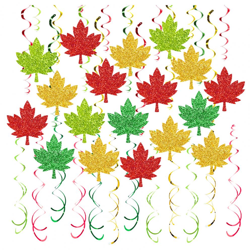 Export Hanging Swirls Exquisite Theme Party Decorations Autumn Harvest Maple Leaf Swirls Streamers Party for Birthday for Room