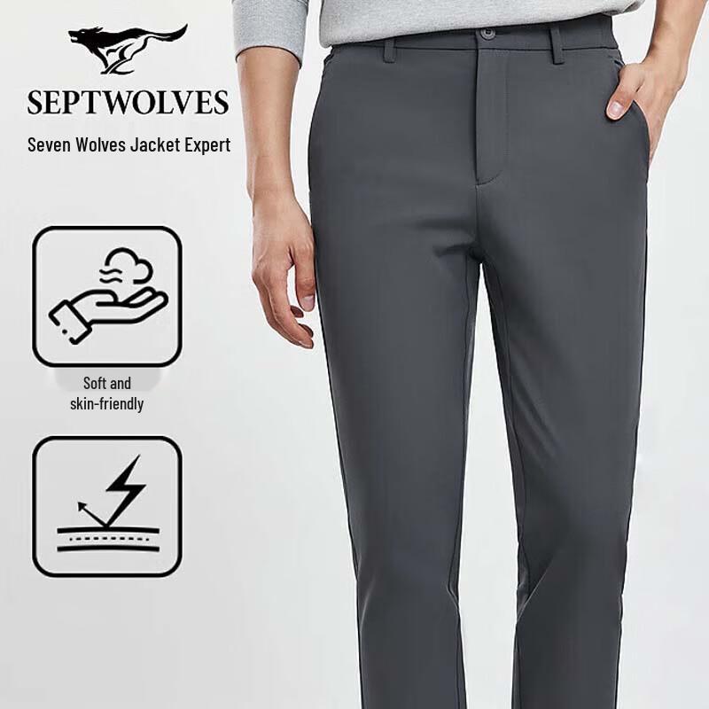 

SEPTWOLVES Men s Brushed Fleece Business Casual Pants 31